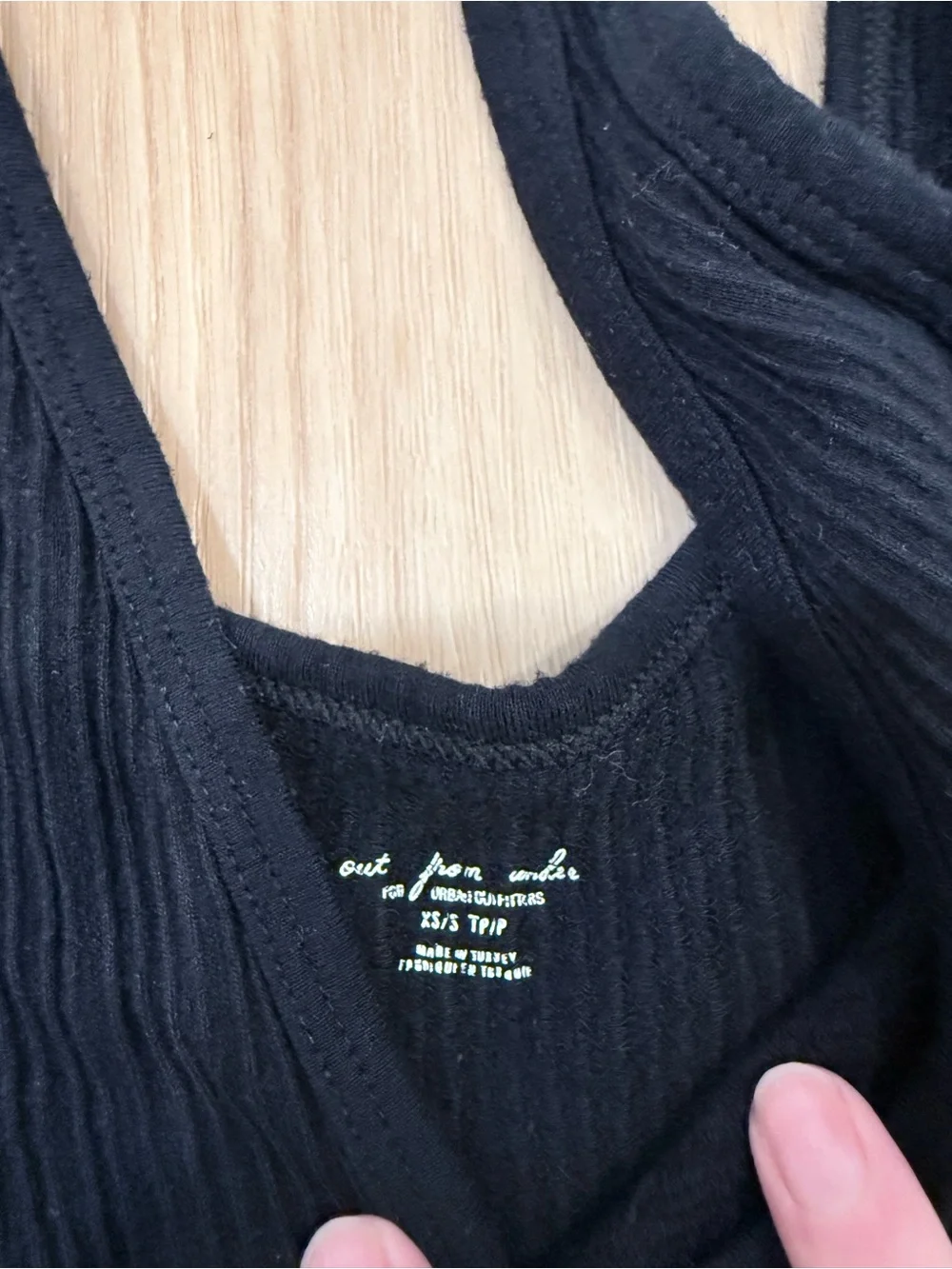 Free people Black Ribbed Crop Tank